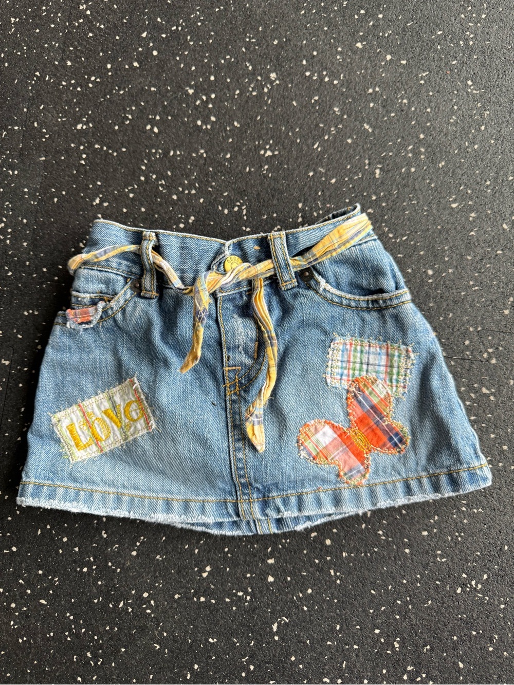 Vintage children’s place denim patchwork skirt 12m